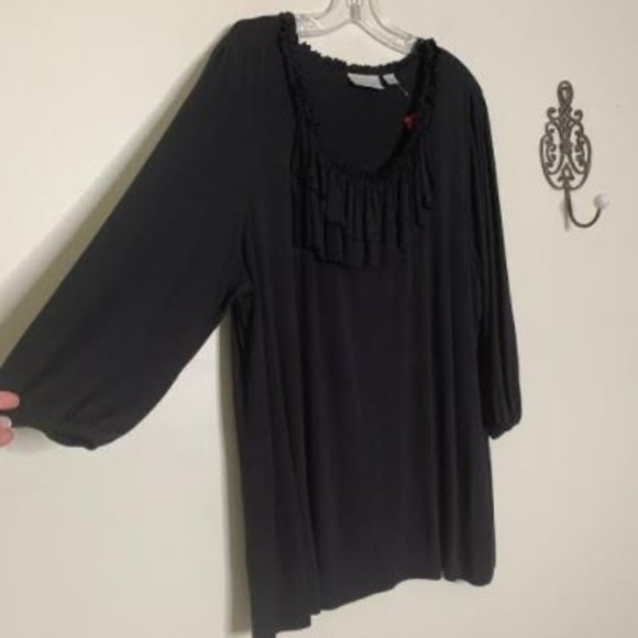 Avenue Tops - DUPLICATE, NOT FOR SALE Avenue Black ¾ Sleeve Flowy Blouse Sz 22/24